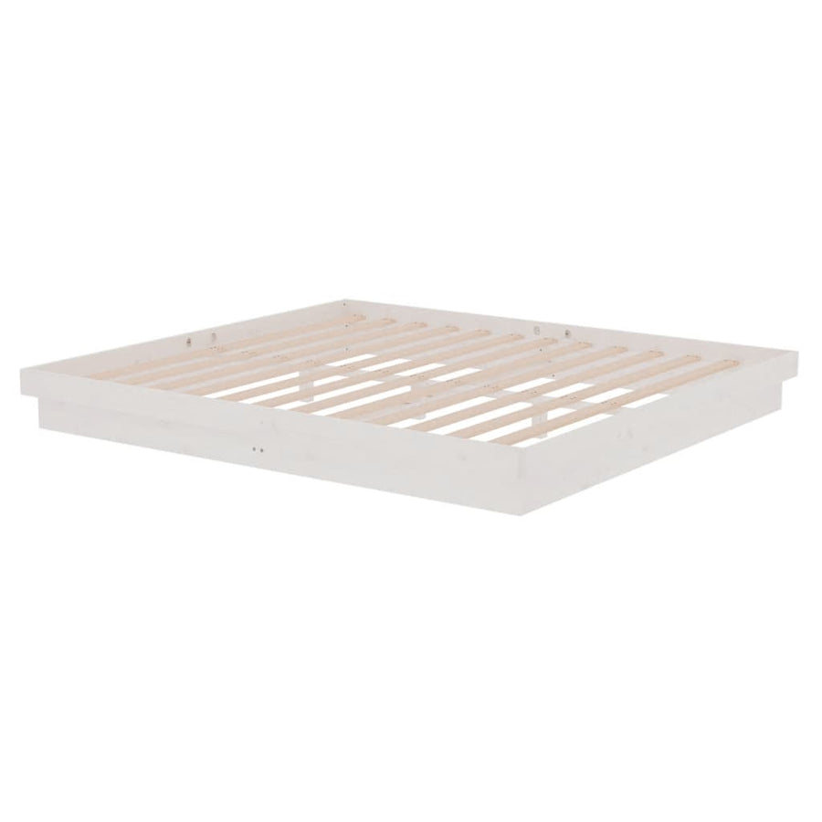 Bedframe massief hout wit 180x200 cm