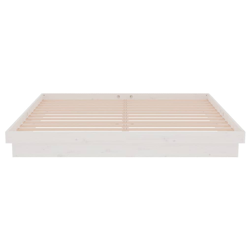 Bedframe massief hout wit 180x200 cm