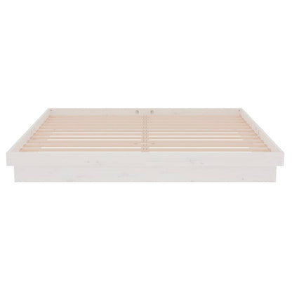 Bedframe massief hout wit 180x200 cm