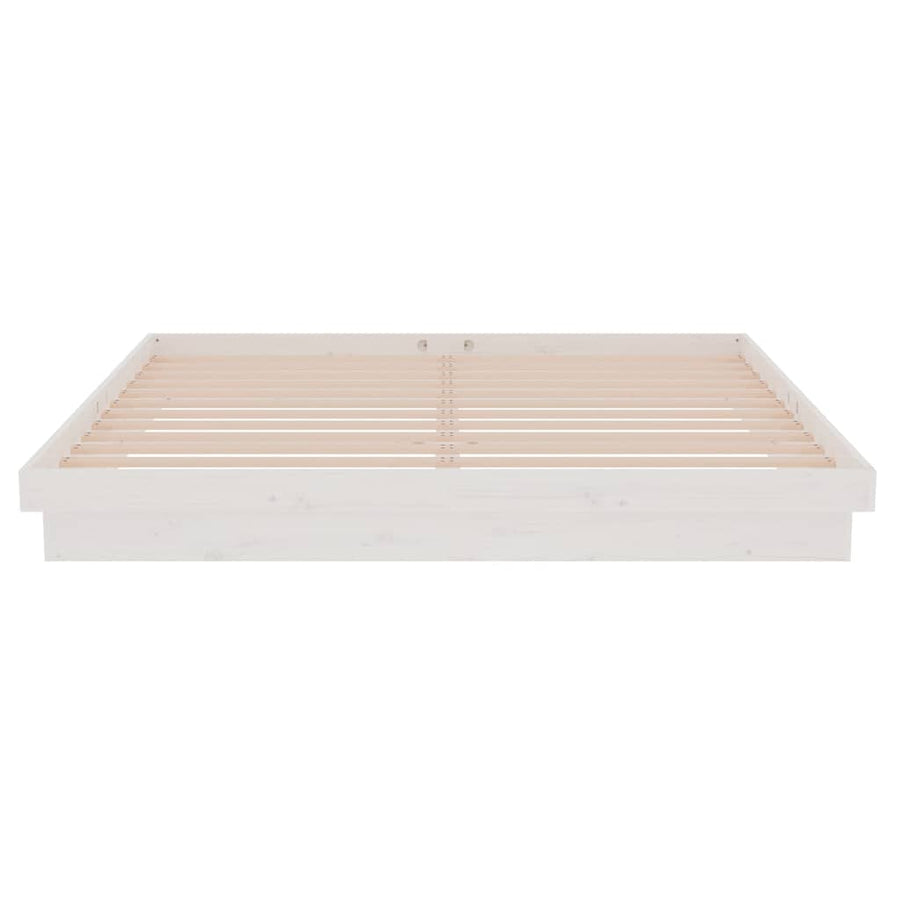 Bedframe massief hout wit 180x200 cm