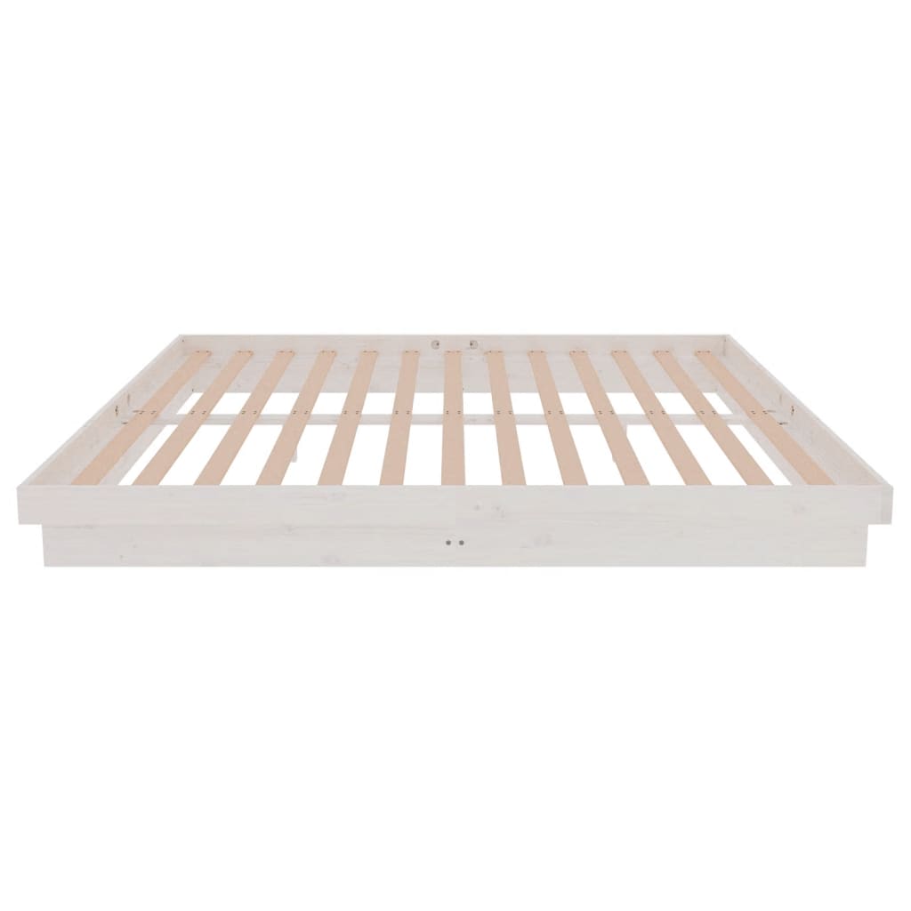Bedframe massief hout wit 180x200 cm