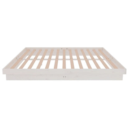 Bedframe massief hout wit 180x200 cm