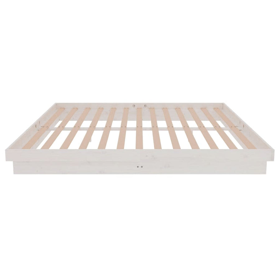 Bedframe massief hout wit 180x200 cm