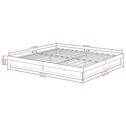 Bedframe massief hout wit 180x200 cm