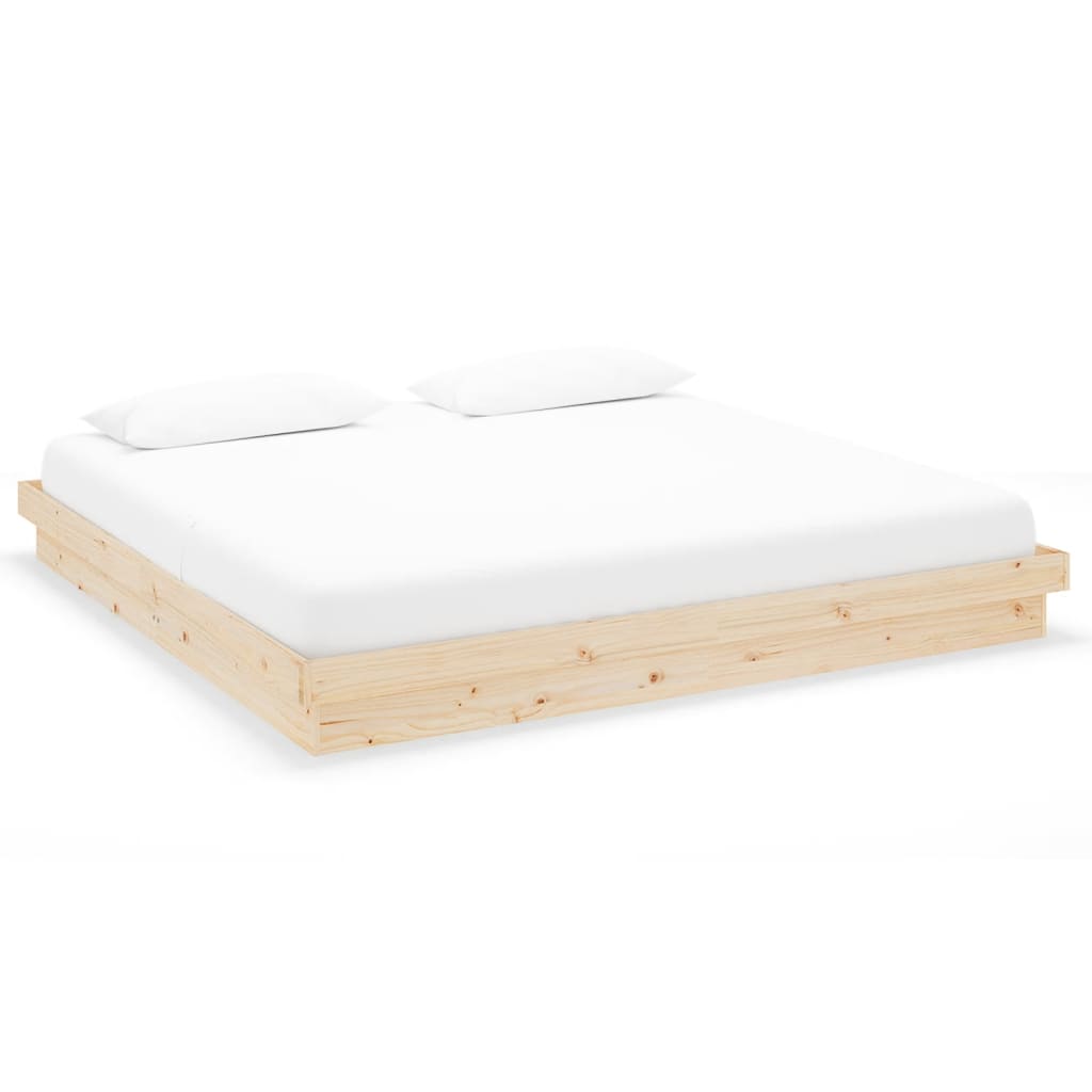 Bedframe zonder matras massief hout 200x200 cm