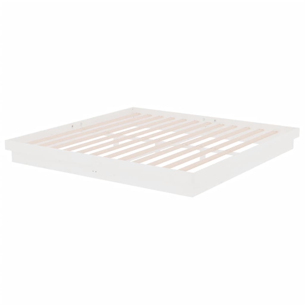 Bedframe Massief Hout Wit 200X200 Cm