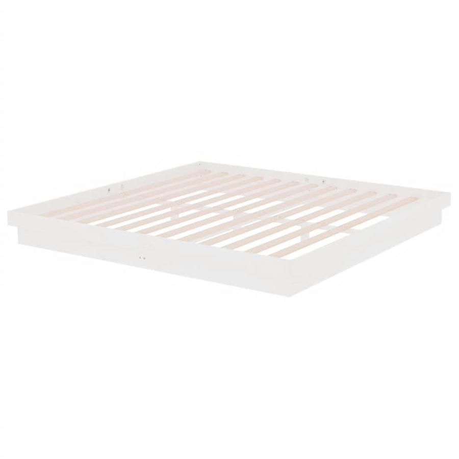 Bedframe Massief Hout Wit 200X200 Cm