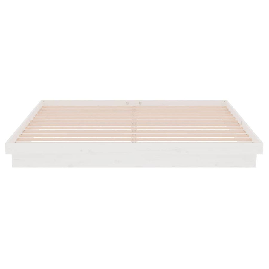 Bedframe Massief Hout Wit 200X200 Cm