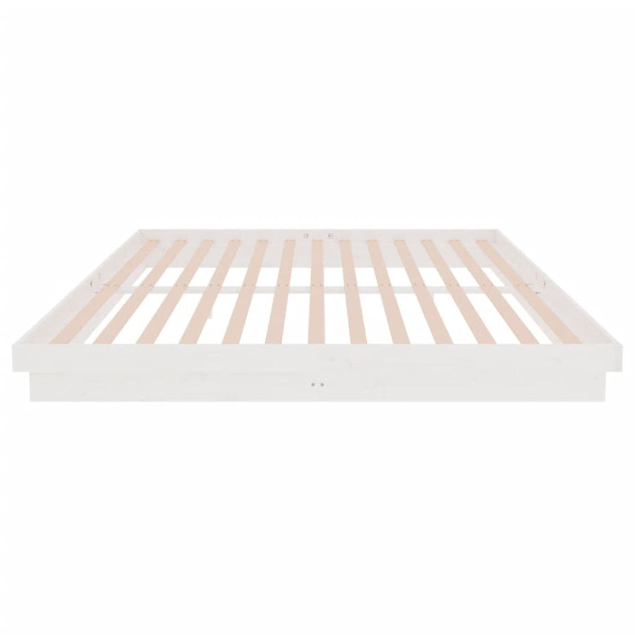 Bedframe Massief Hout Wit 200X200 Cm