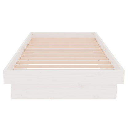 Bedframe Massief Hout Wit 75X190 Cm 2Ft6 Small Single