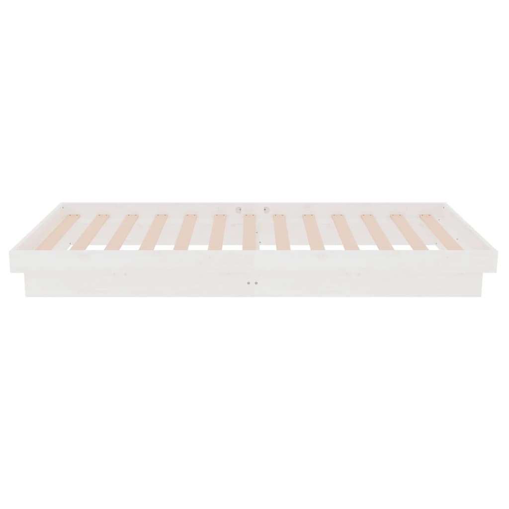 Bedframe Massief Hout Wit 75X190 Cm 2Ft6 Small Single
