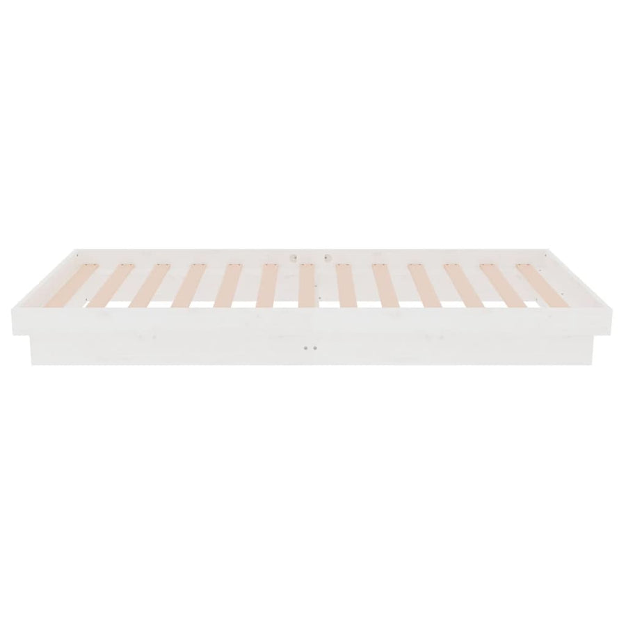 Bedframe Massief Hout Wit 75X190 Cm 2Ft6 Small Single