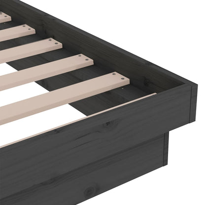 Bedframe Massief Hout Grijs 75X190 Cm 2Ft6 Small Single
