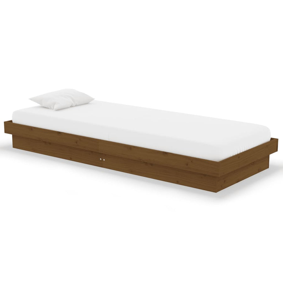 Bedframe Massief Hout Honingbruin 75X190 Cm 2Ft6 Small Single