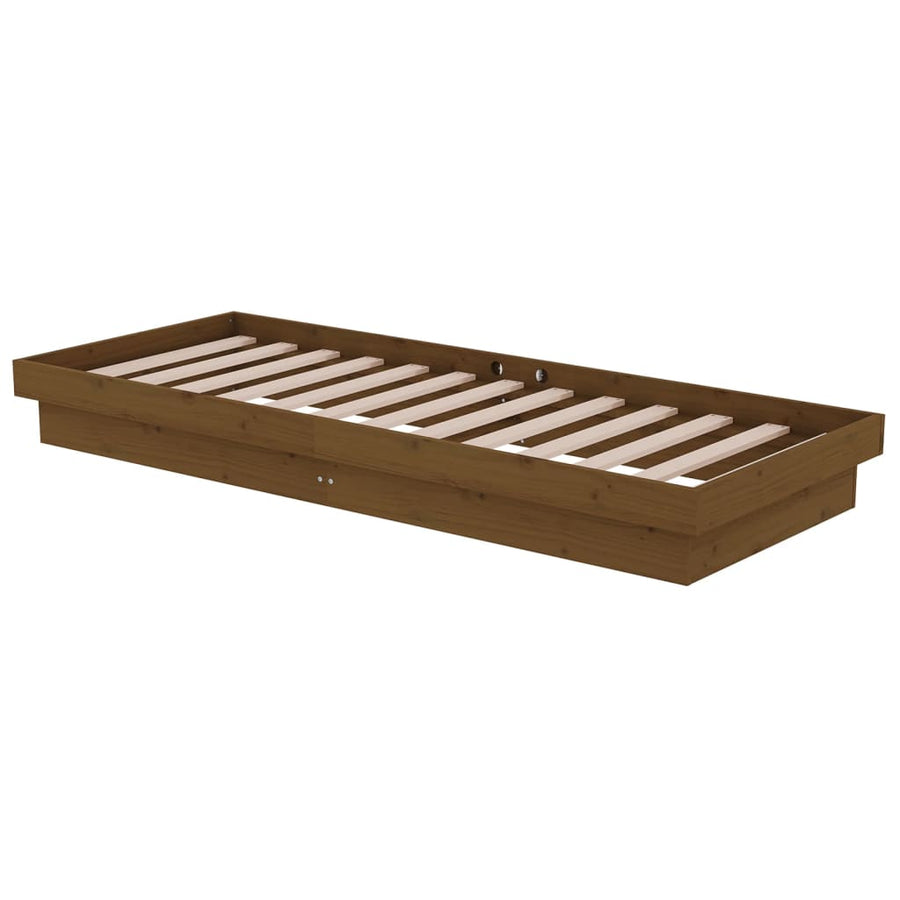 Bedframe Massief Hout Honingbruin 75X190 Cm 2Ft6 Small Single