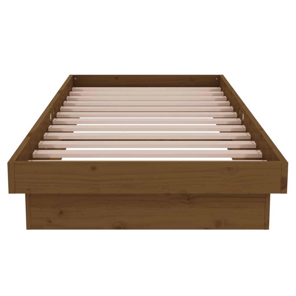 Bedframe Massief Hout Honingbruin 75X190 Cm 2Ft6 Small Single