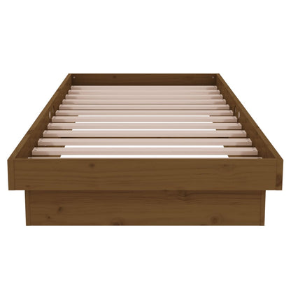 Bedframe Massief Hout Honingbruin 75X190 Cm 2Ft6 Small Single