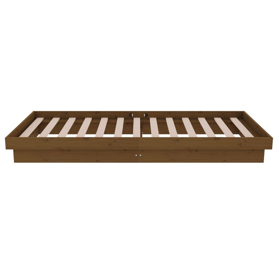 Bedframe Massief Hout Honingbruin 75X190 Cm 2Ft6 Small Single