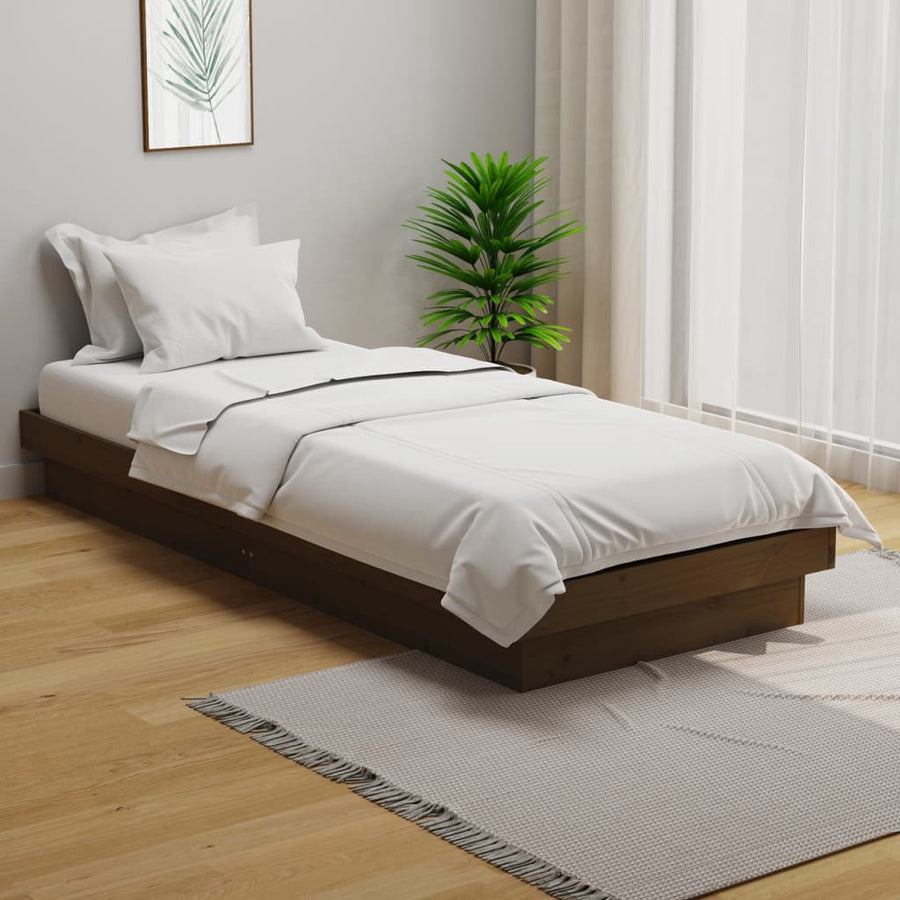 Bedframe Massief Hout Honingbruin 75X190 Cm 2Ft6 Small Single