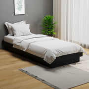 Bedframe massief grenenhout zwart 75x190 cm
