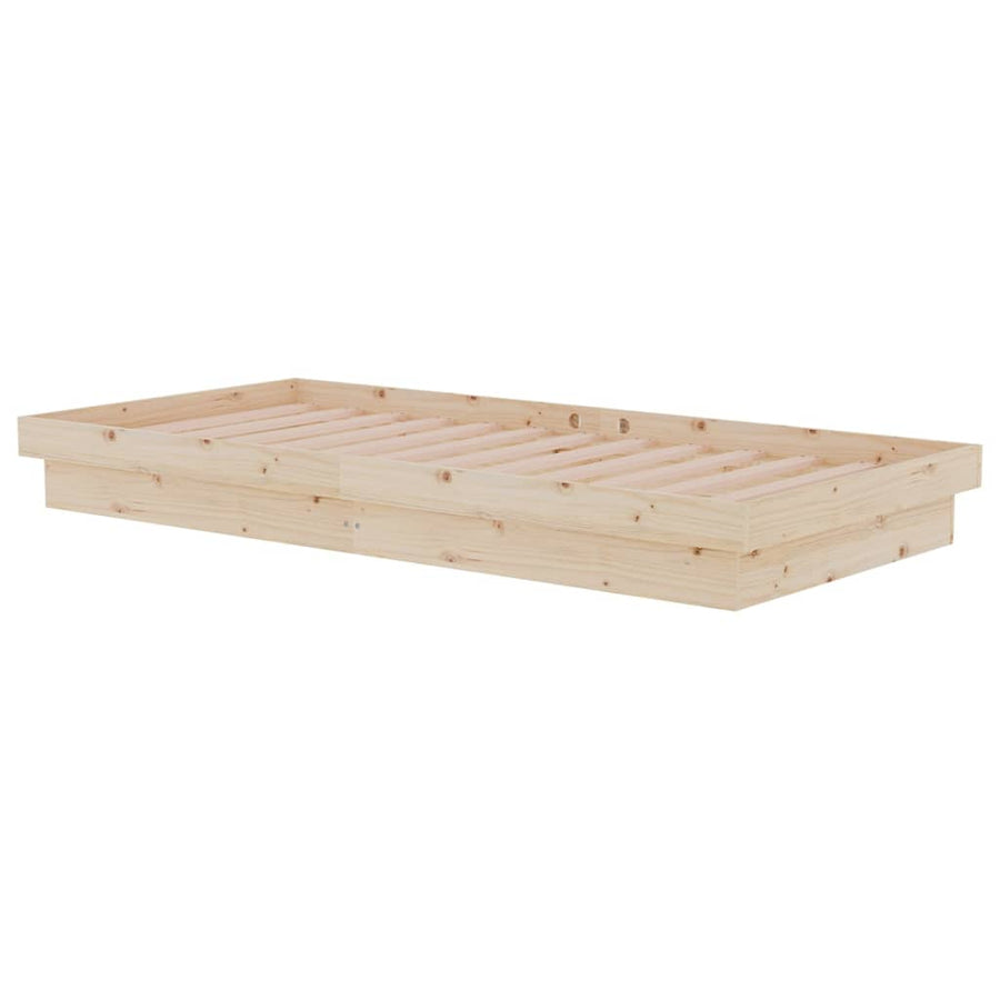 Bedframe Massief Hout 90X190 Cm Single 90 x 190 cm Naturel