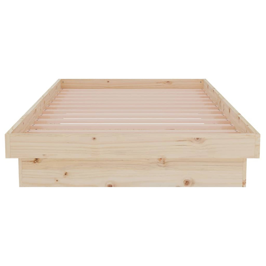 Bedframe Massief Hout 90X190 Cm Single 90 x 190 cm Naturel