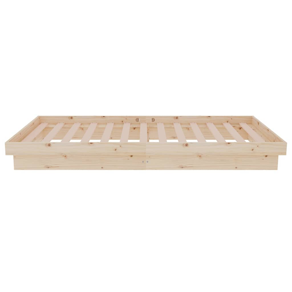Bedframe Massief Hout 90X190 Cm Single 90 x 190 cm Naturel
