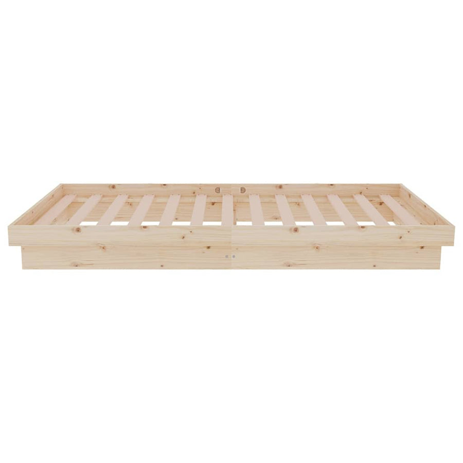 Bedframe Massief Hout 90X190 Cm Single 90 x 190 cm Naturel