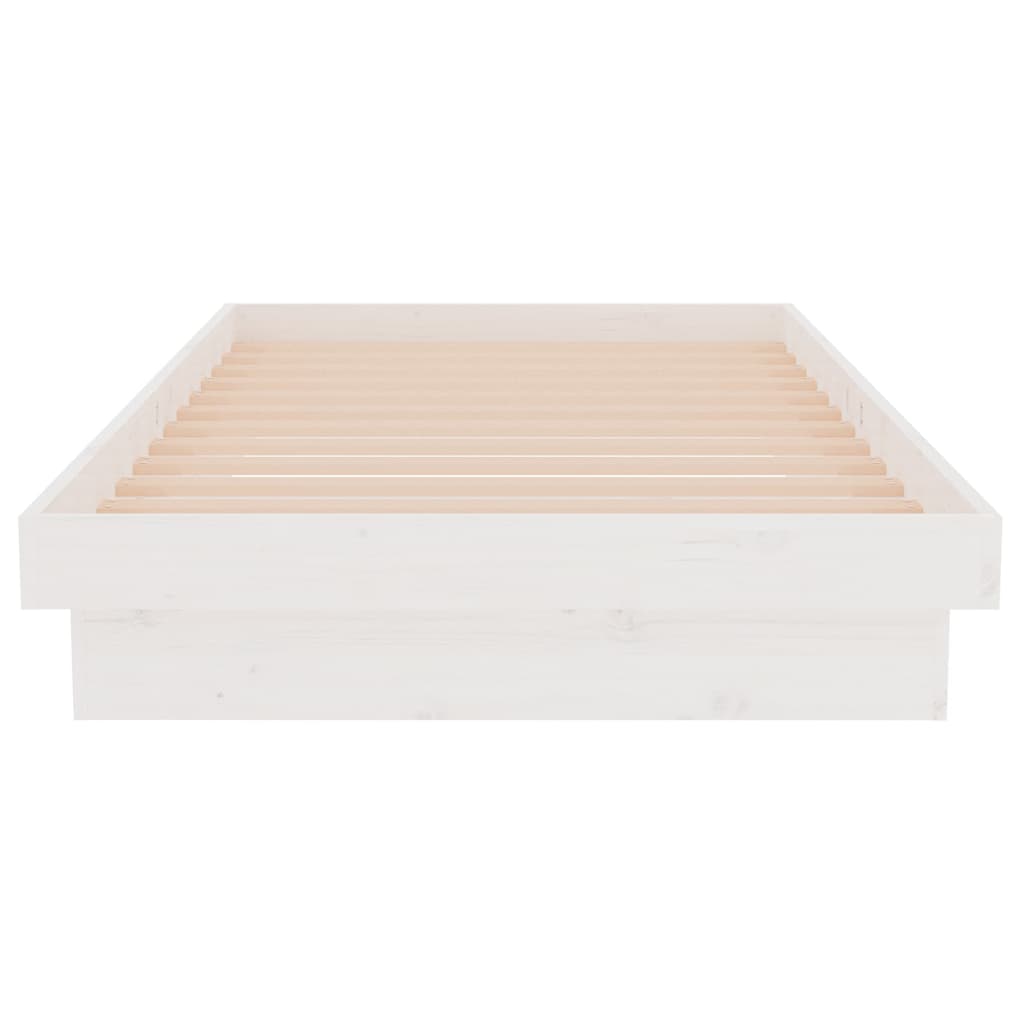 Bedframe massief hout wit 90x190 cm