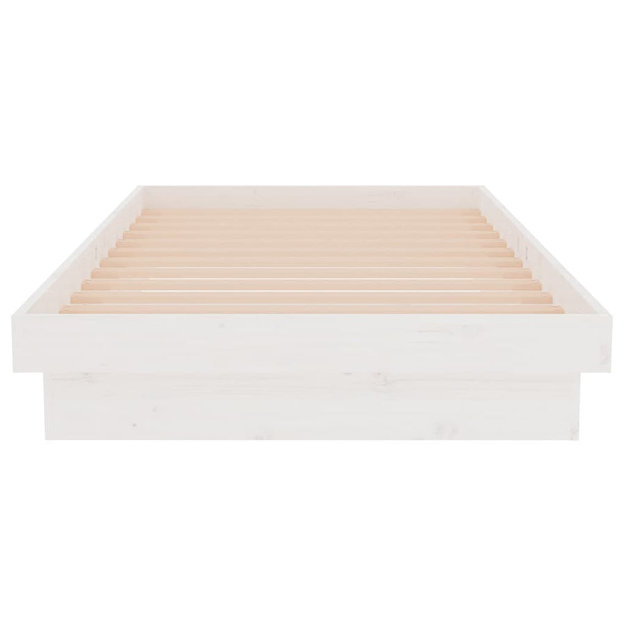 Bedframe massief hout wit 90x190 cm