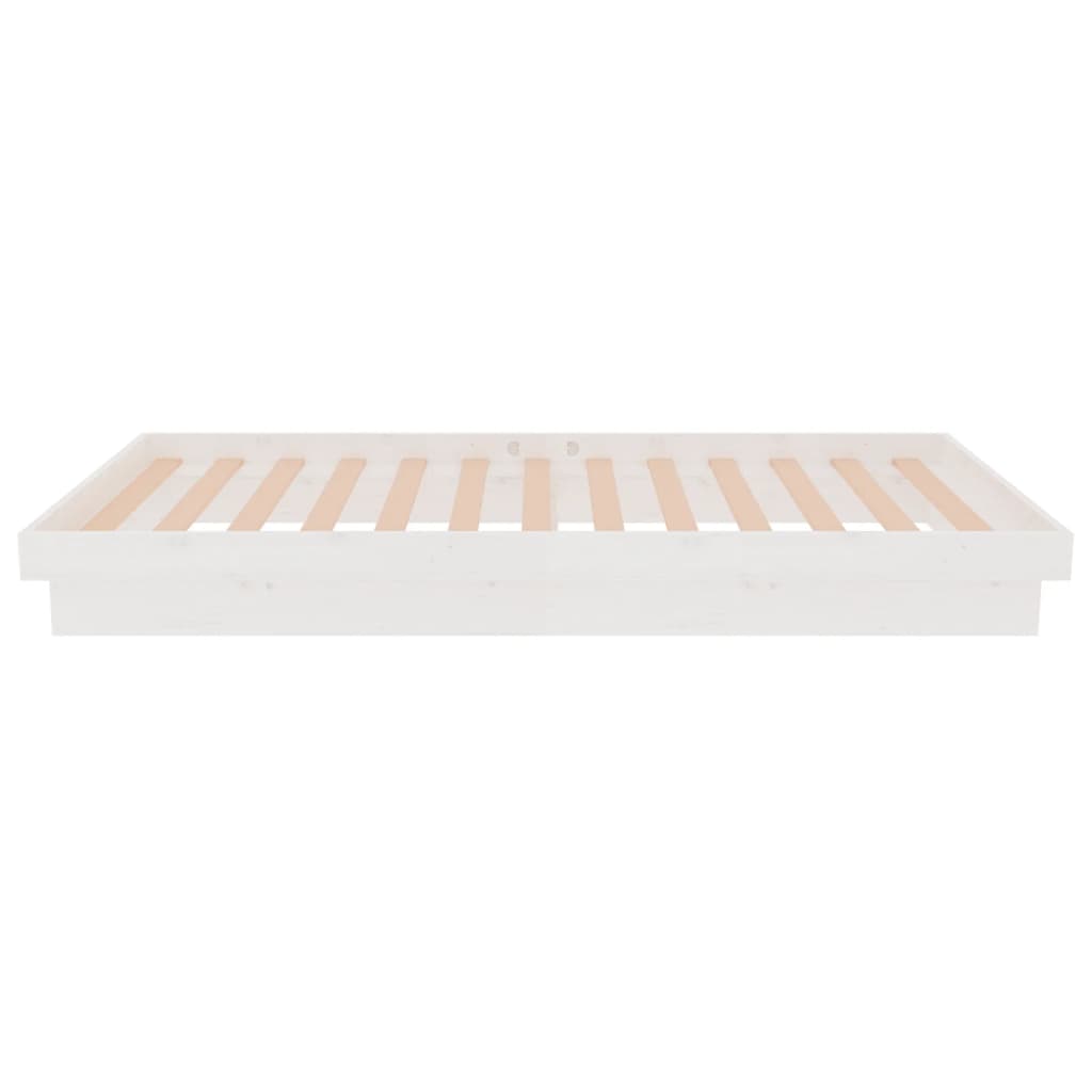 Bedframe massief hout wit 90x190 cm