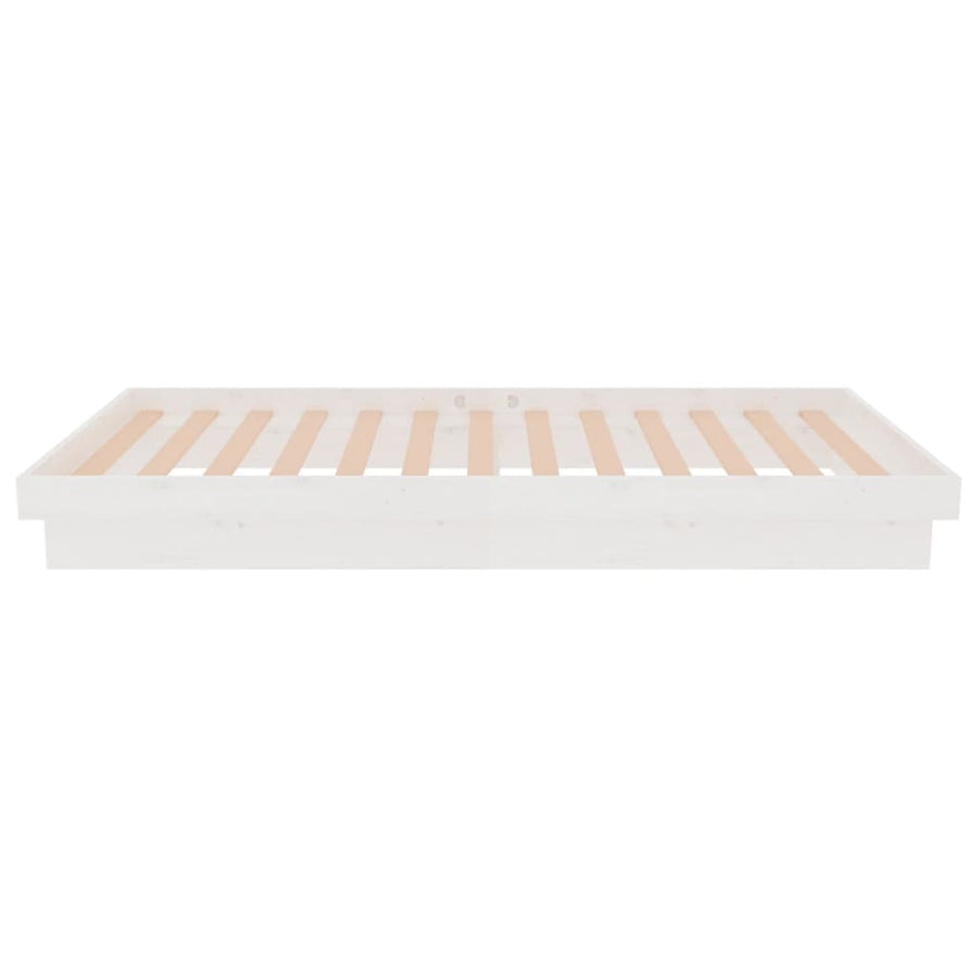 Bedframe massief hout wit 90x190 cm
