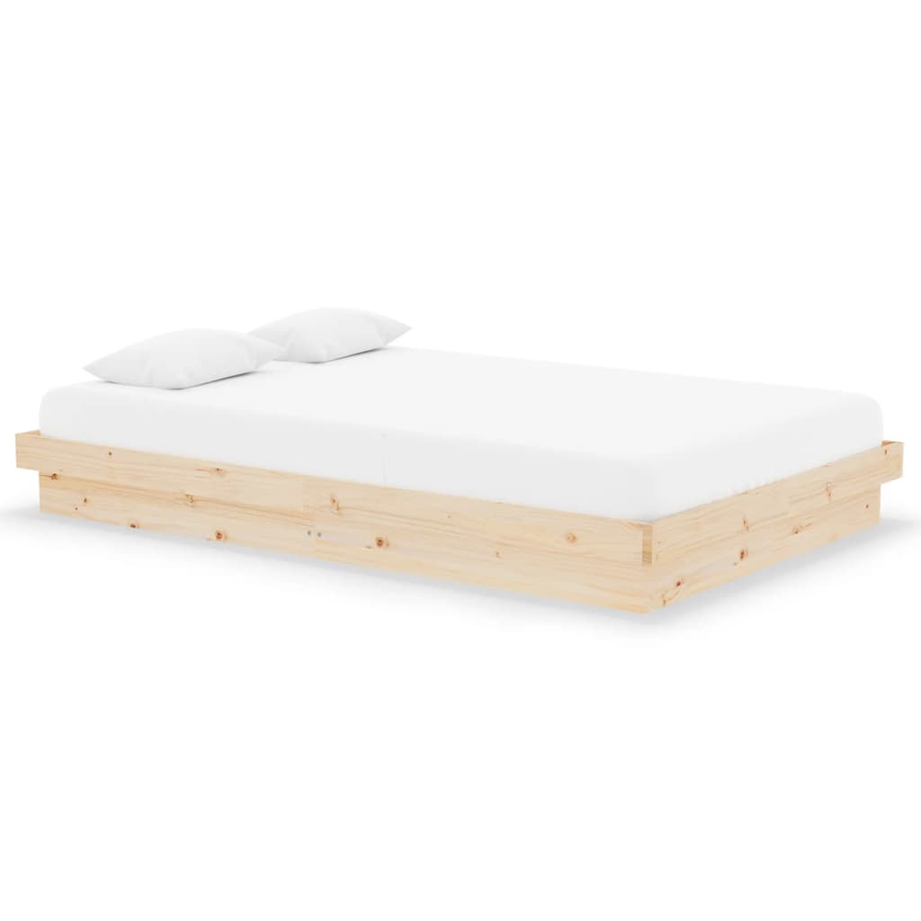 Bedframe Massief Hout Small Double 120 x 190 cm Naturel