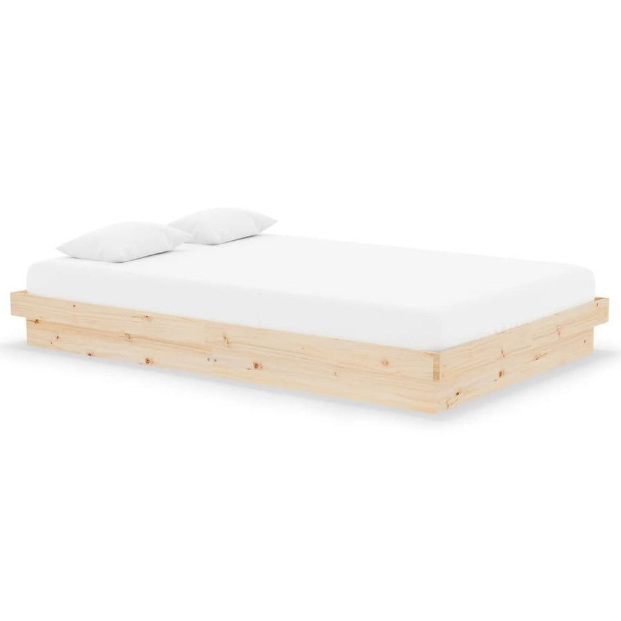 Bedframe Massief Hout Small Double 120 x 190 cm Naturel