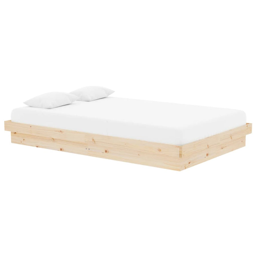Bedframe Massief Hout Small Double 120 x 190 cm Naturel