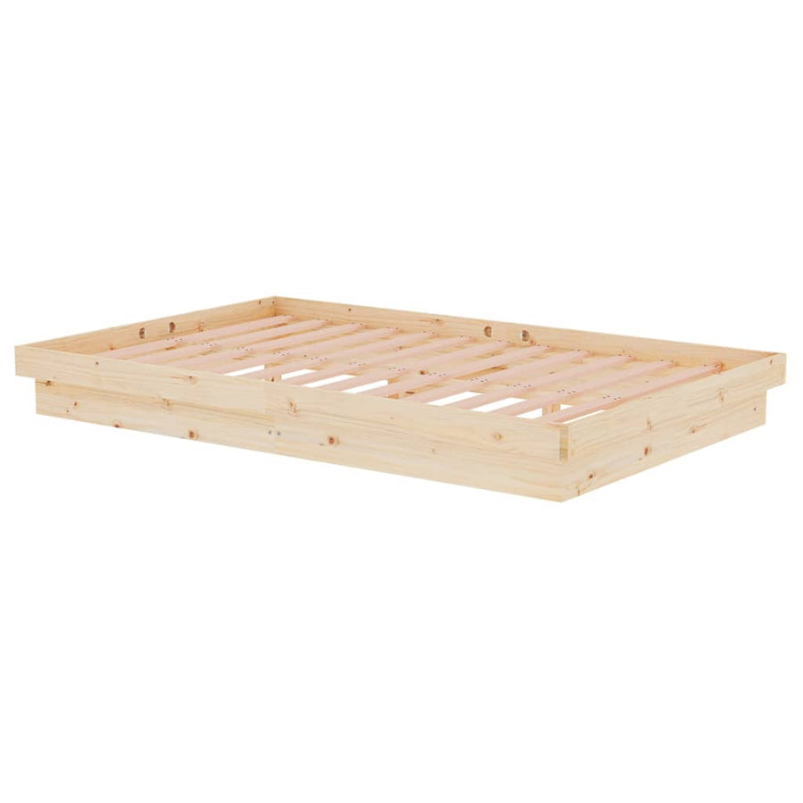 Bedframe Massief Hout Small Double 120 x 190 cm Naturel