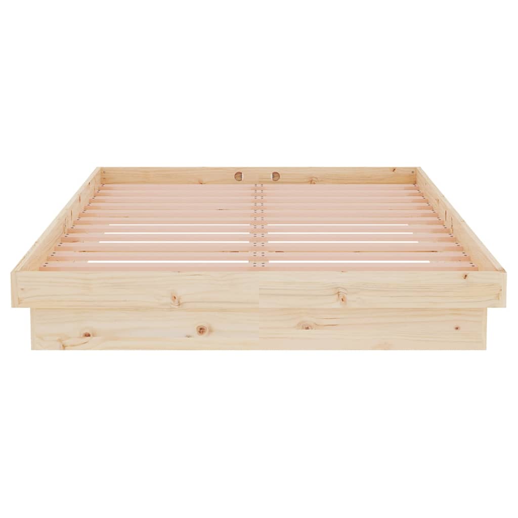 Bedframe Massief Hout Small Double 120 x 190 cm Naturel