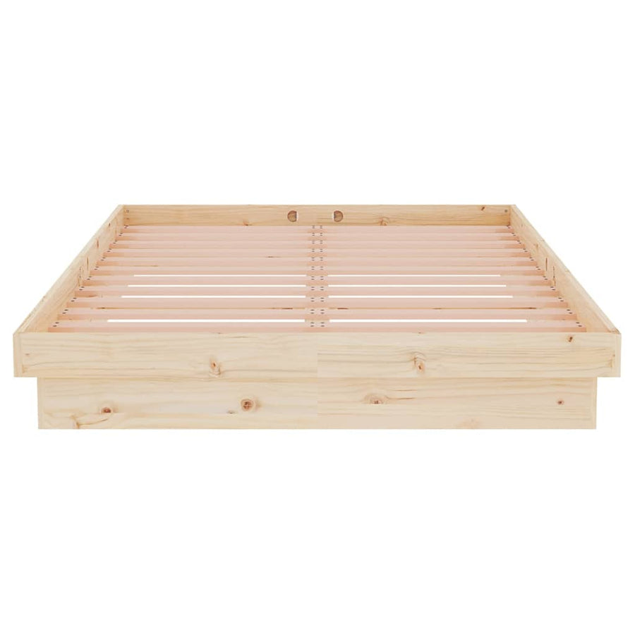 Bedframe Massief Hout Small Double 120 x 190 cm Naturel