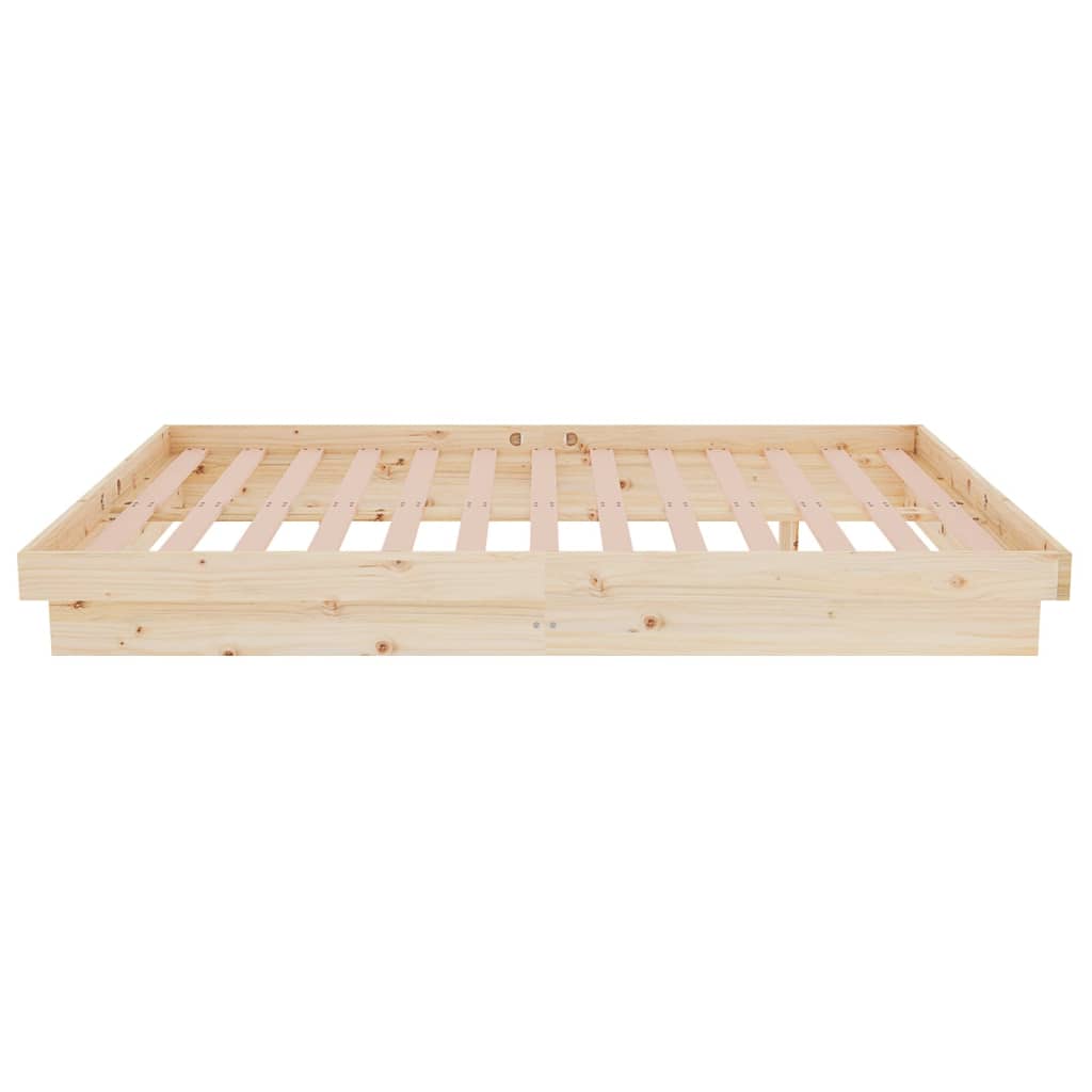 Bedframe Massief Hout Small Double 120 x 190 cm Naturel