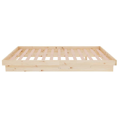 Bedframe Massief Hout Small Double 120 x 190 cm Naturel