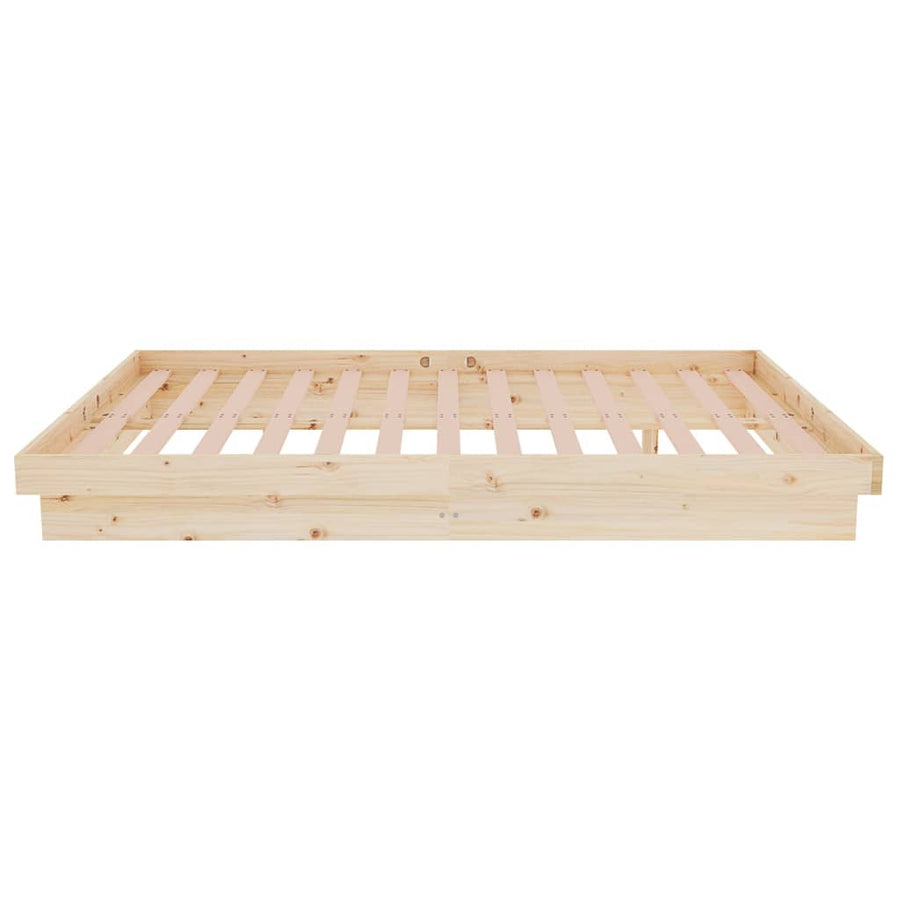 Bedframe Massief Hout Small Double 120 x 190 cm Naturel