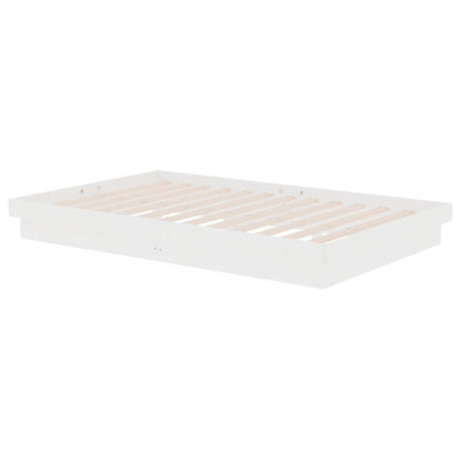 Bedframe Massief Hout Wit 120X190 Cm 4Ft Small Double