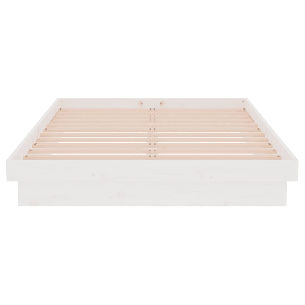 Bedframe Massief Hout Wit 120X190 Cm 4Ft Small Double