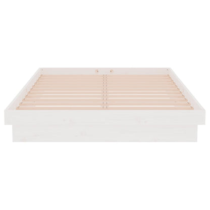Bedframe Massief Hout Wit 120X190 Cm 4Ft Small Double