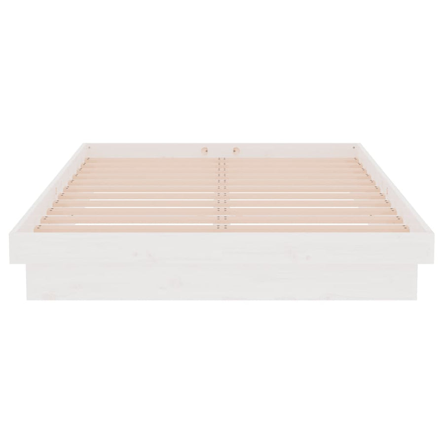 Bedframe Massief Hout Wit 120X190 Cm 4Ft Small Double
