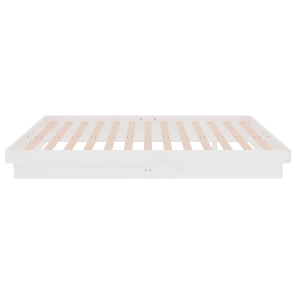 Bedframe Massief Hout Wit 120X190 Cm 4Ft Small Double