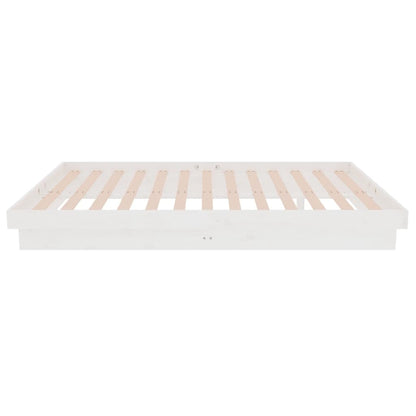 Bedframe Massief Hout Wit 120X190 Cm 4Ft Small Double