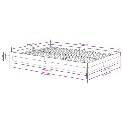 Bedframe Massief Hout Wit 120X190 Cm 4Ft Small Double