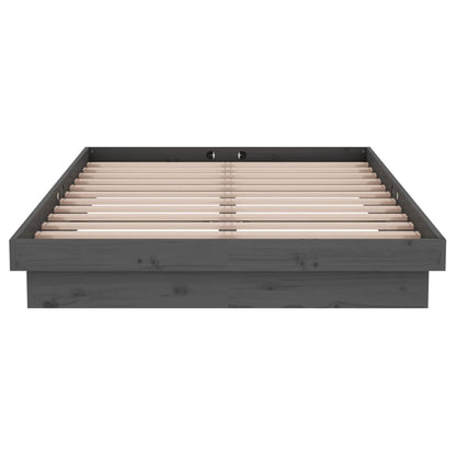 Bedframe Massief Hout Grijs 120X190 Cm 4Ft Small Double