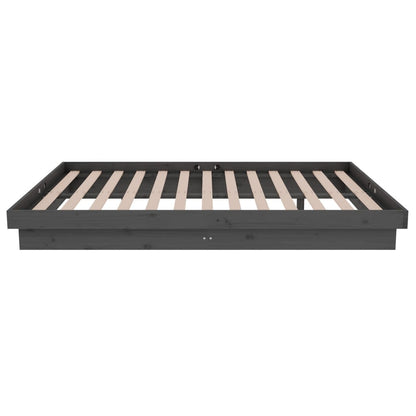 Bedframe Massief Hout Grijs 120X190 Cm 4Ft Small Double